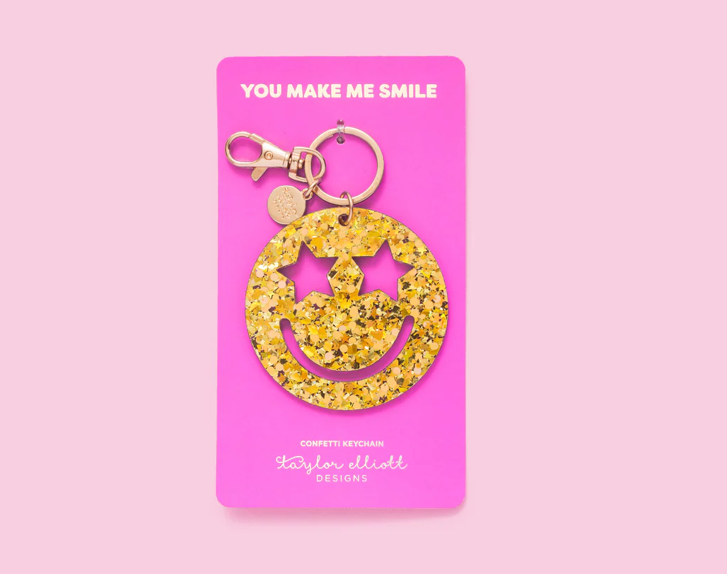 Smiley Stars Confetti Keychain