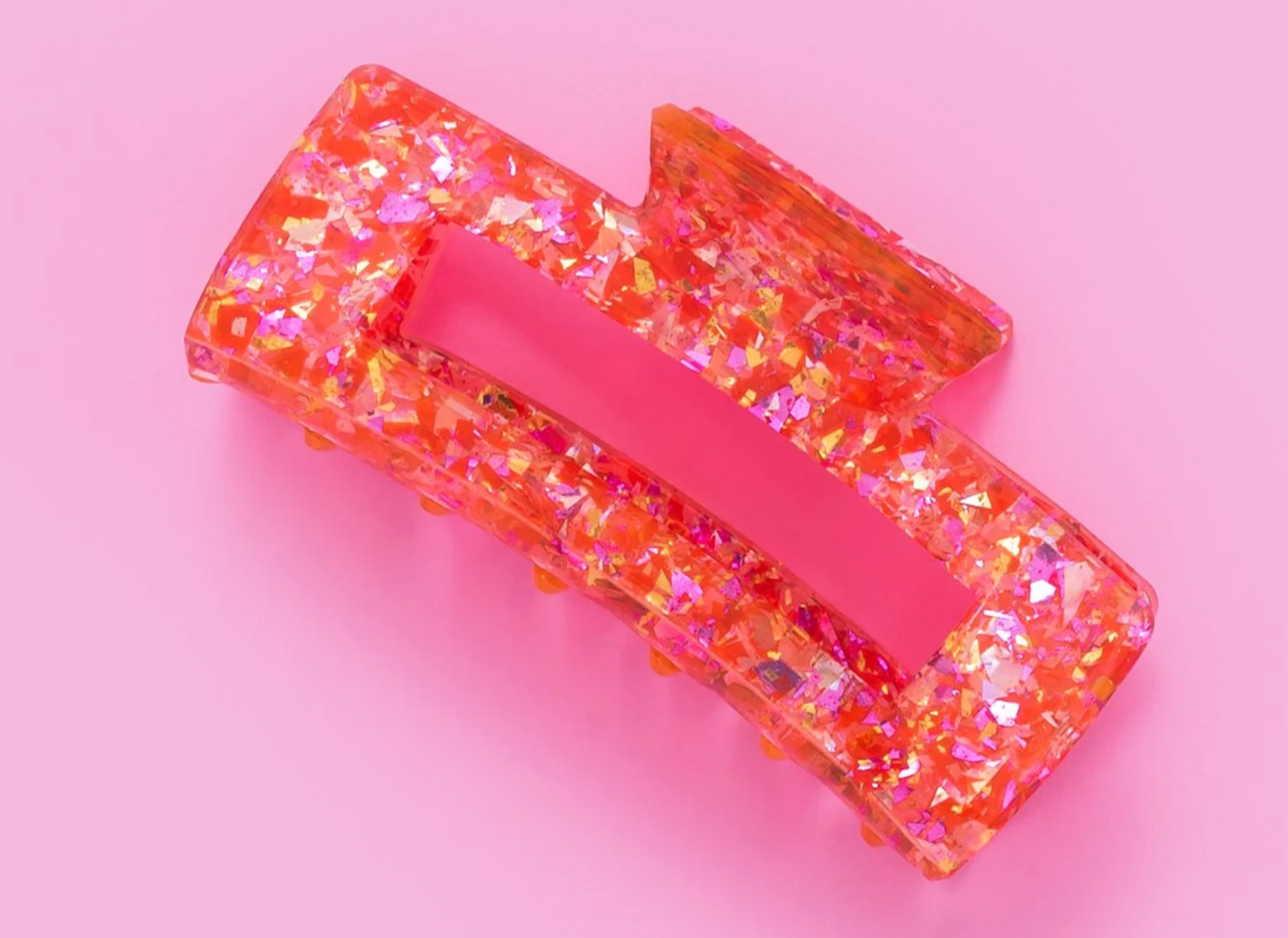 Red + Pink Confetti Claw Clip