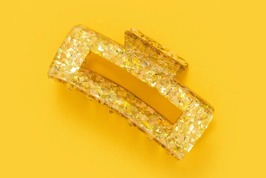 Yellow Confetti Claw Clip