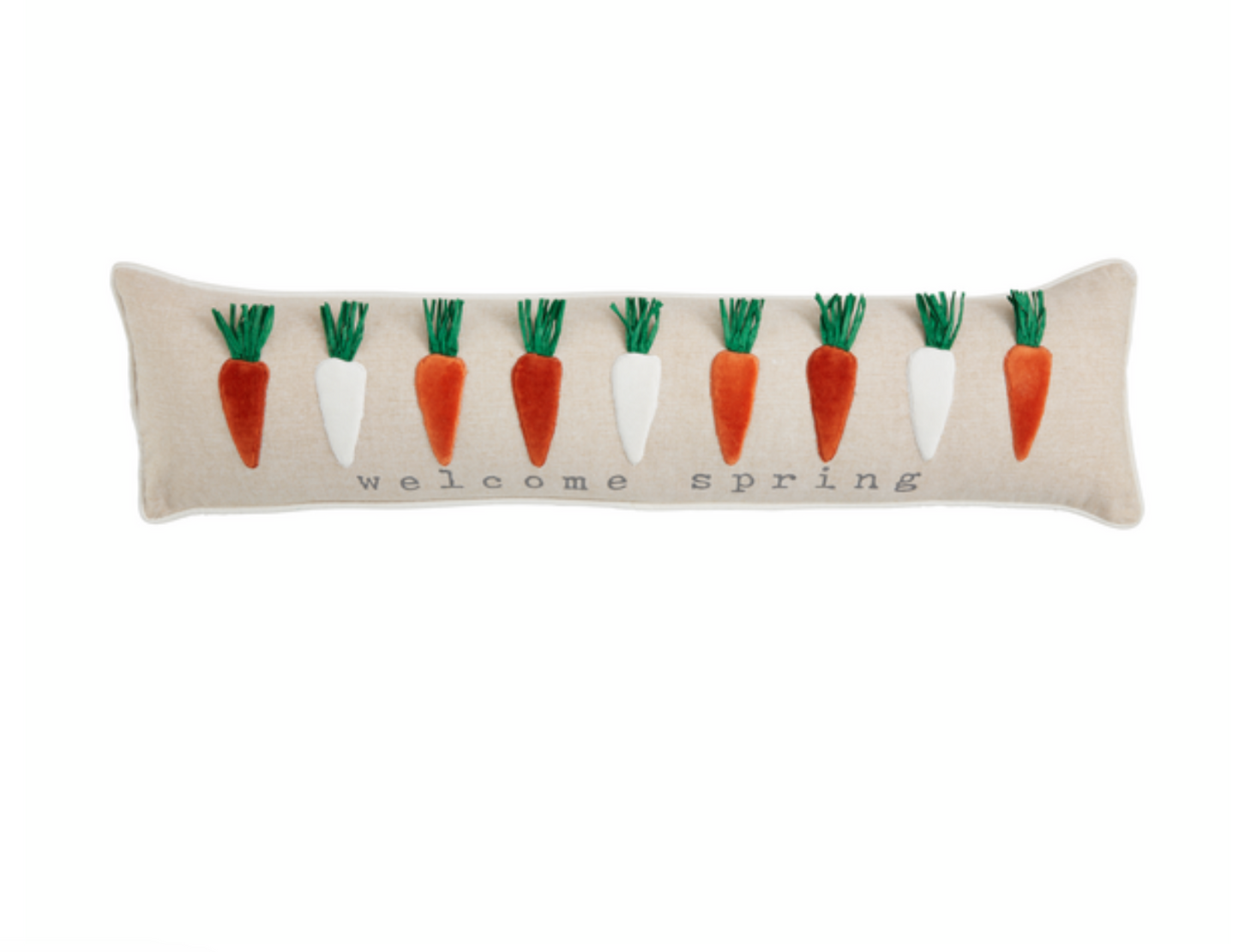 VELVET CARROT APPLIQUE PILLOW