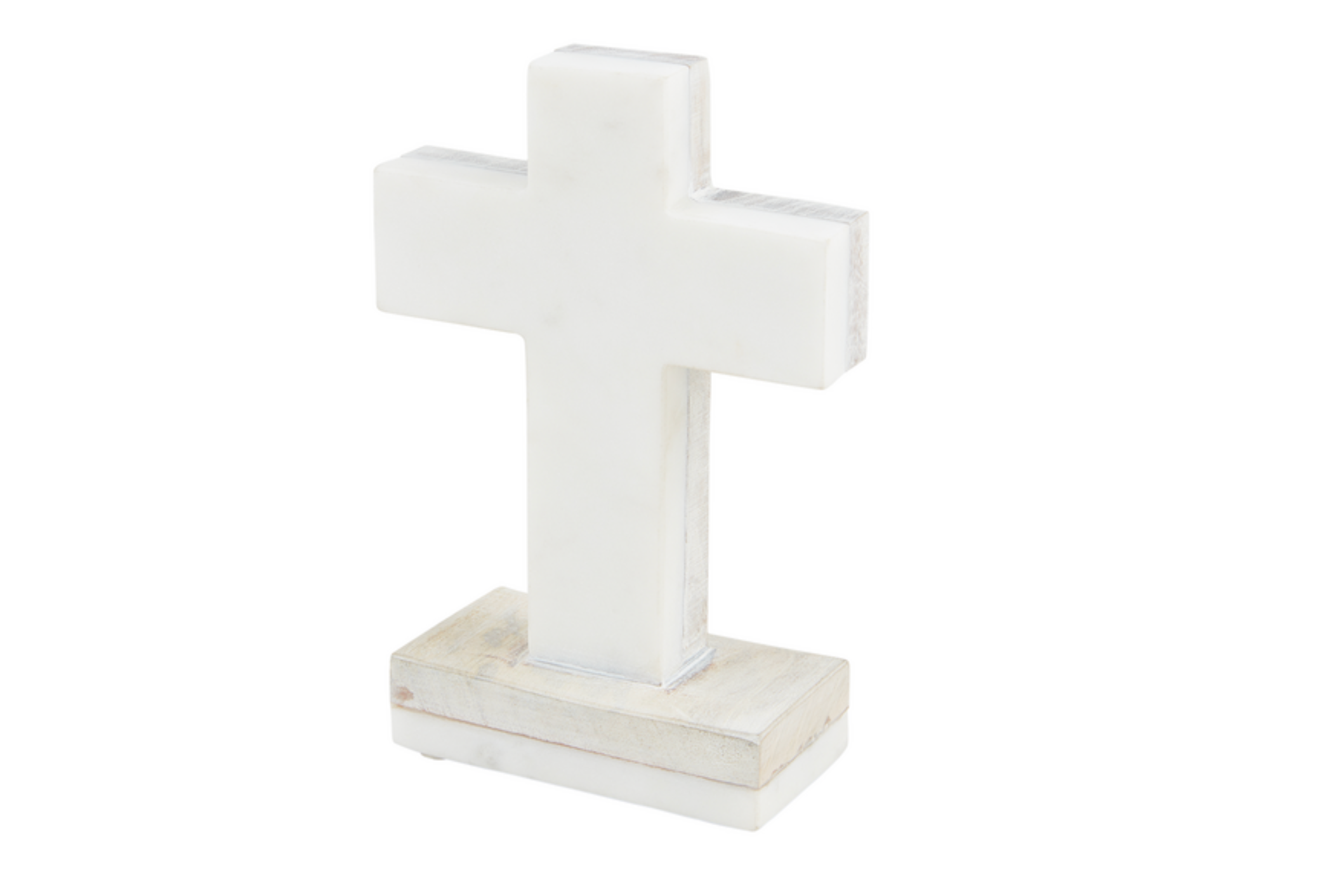 WHITE MARBLE WOOD CROSS – shopequelecua