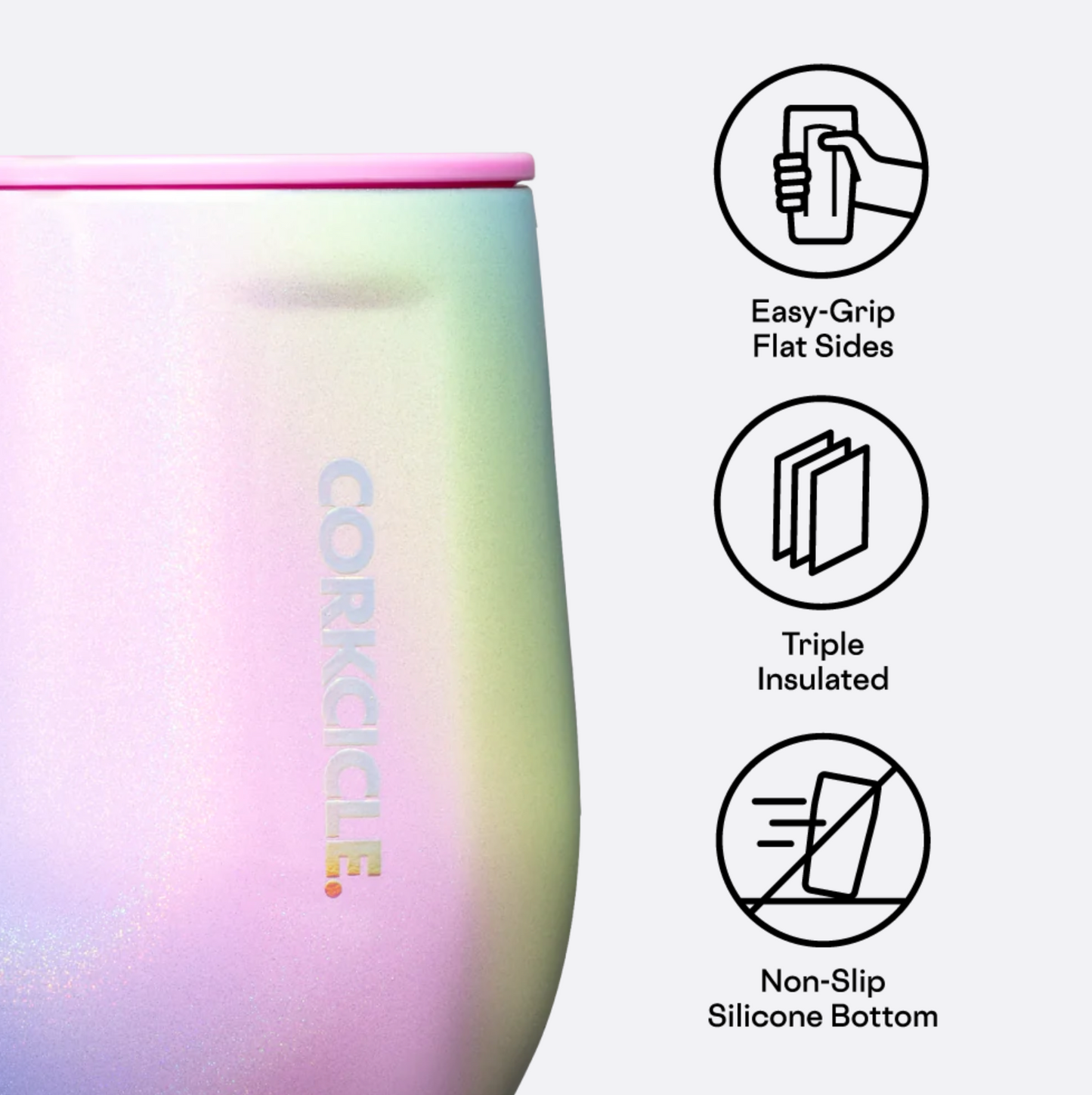 Rainbow Unicorn - Stemless