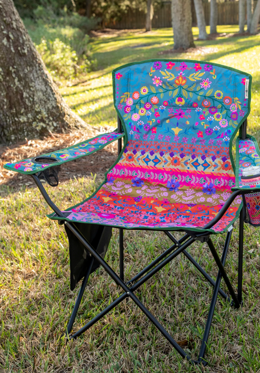 Folding Camp Chair - Folk Floral Border