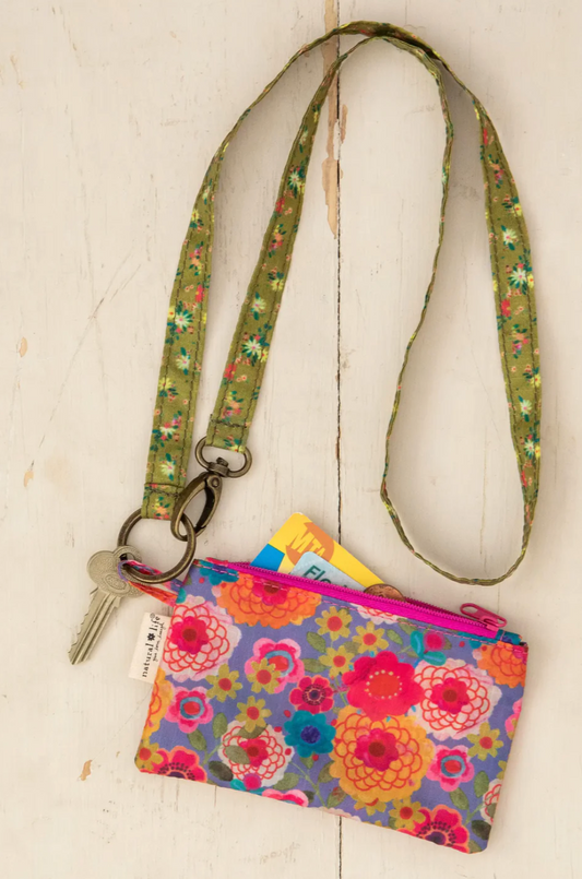 Zip Pouch Lanyard - Greylac Garden