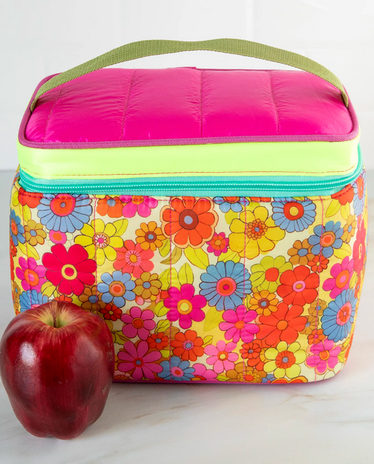 Lunchbox Mini Cooler - Yellow Pink Retro Floral