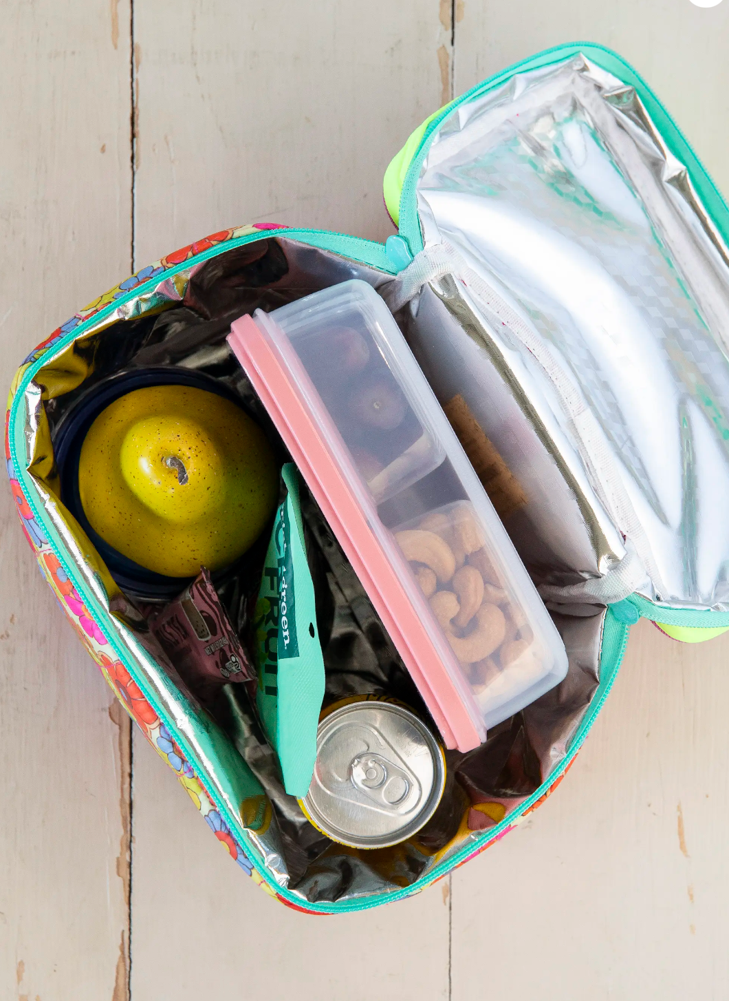 Lunchbox Mini Cooler - Yellow Pink Retro Floral