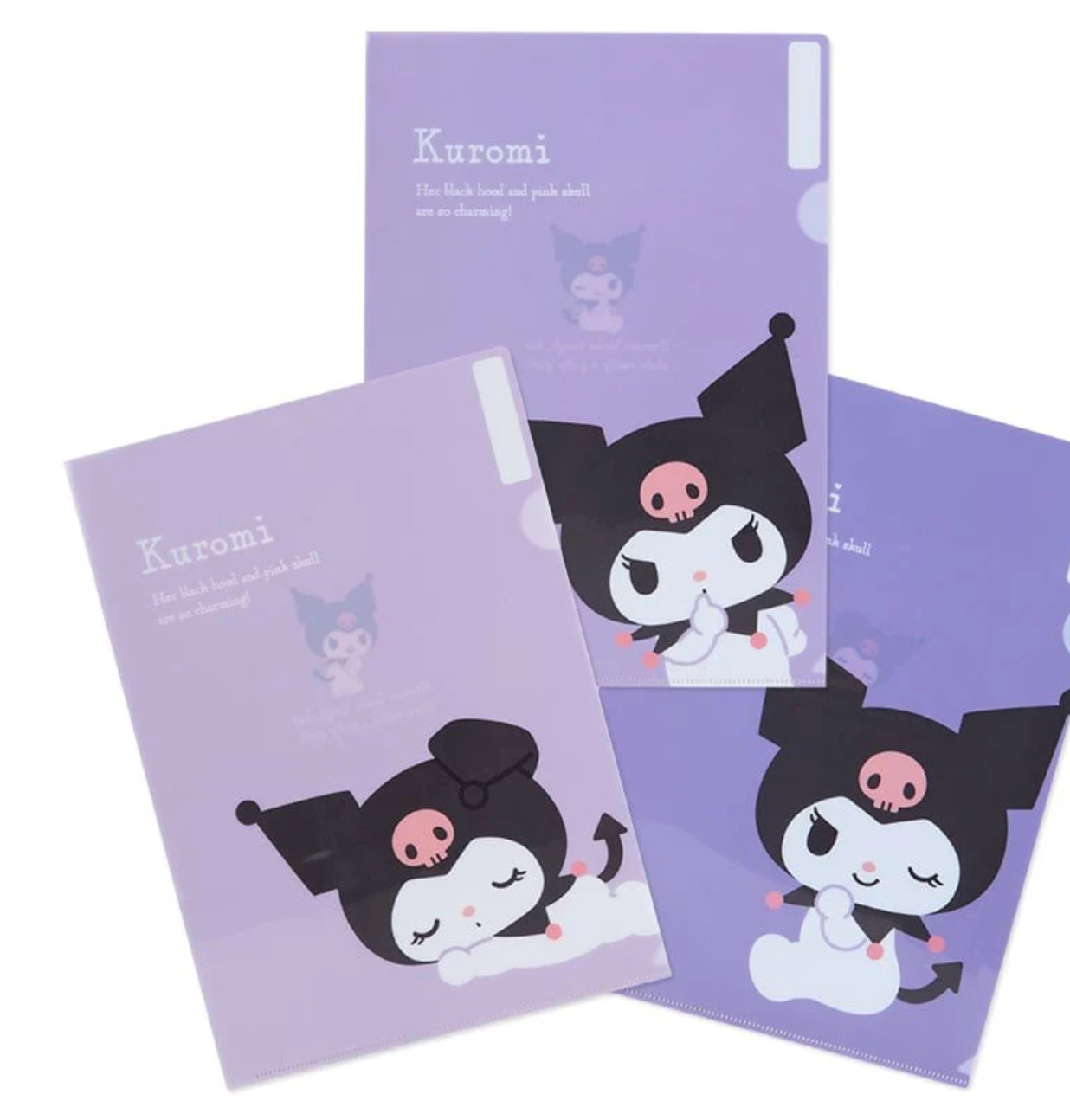 Kuromi Expressions 3-pc Clear File Folder Set