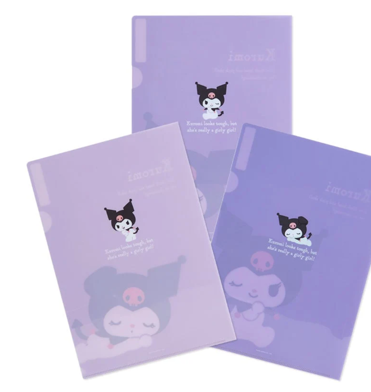 Kuromi Expressions 3-pc Clear File Folder Set