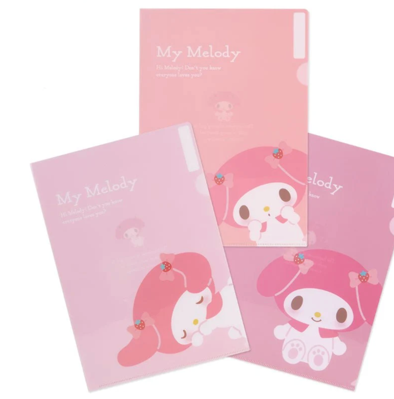 My Melody Expressions 3-pc Clear File Folder Set