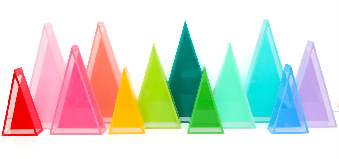 Green Set Acrylic Triangle Christmas Tree Decorations