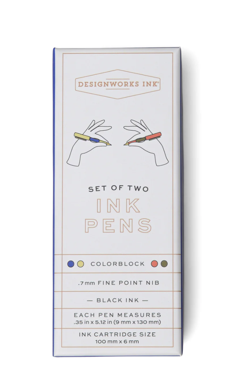 Color Block Pens - Cobalt + Army Green