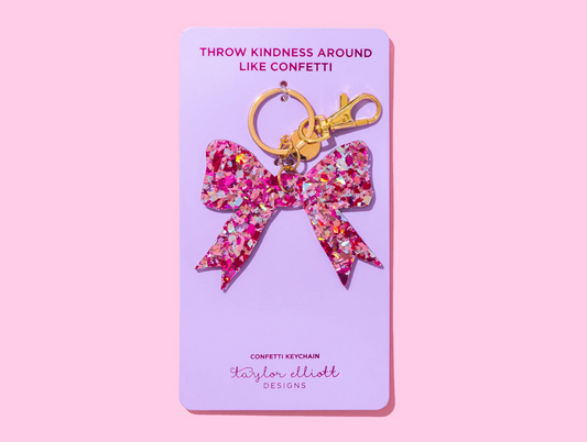 Bow Confetti Keychain