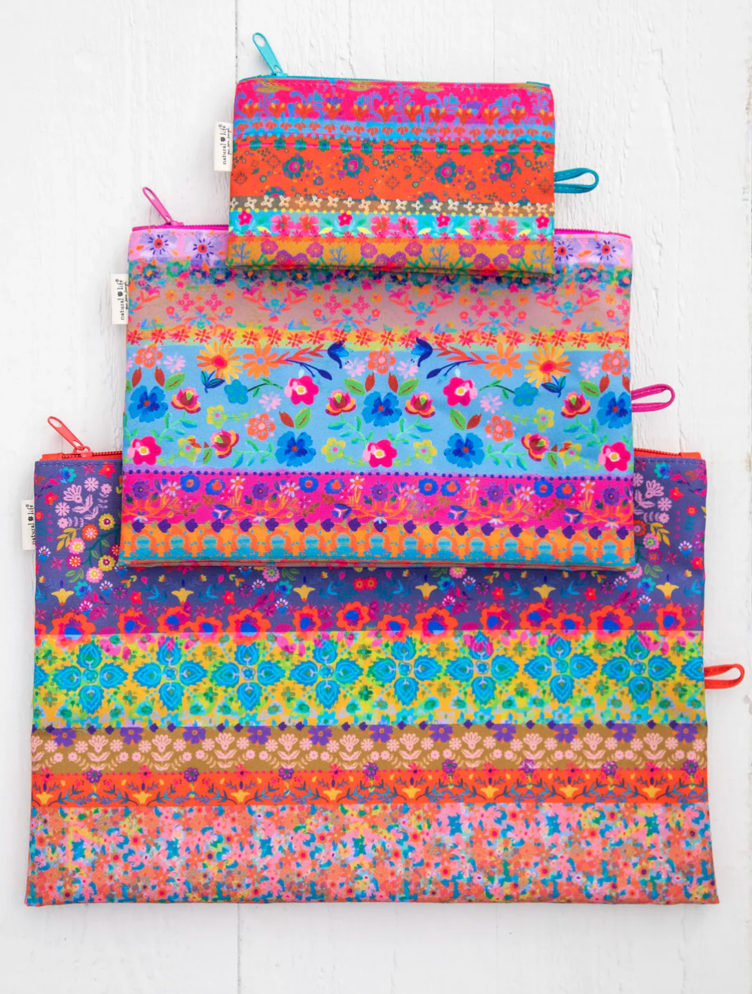 Anything & Everything Pouches, Set of 3 -Border Print