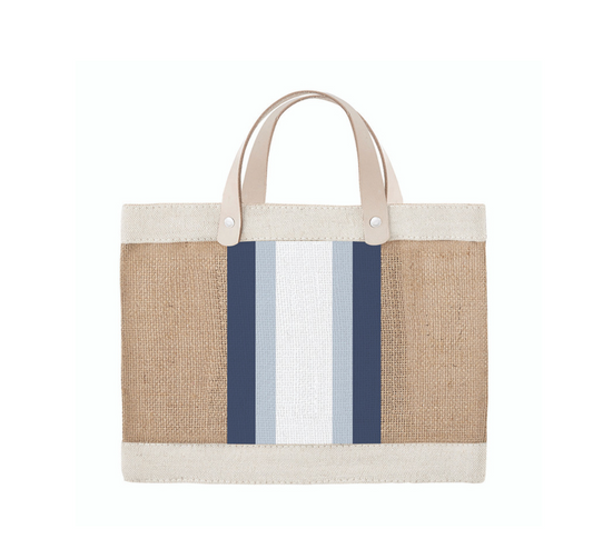 Mini Market Tote - White Stripe