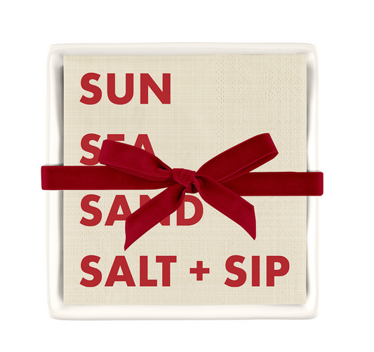 Sun Sea Sand -Napkin Tray + Napkins