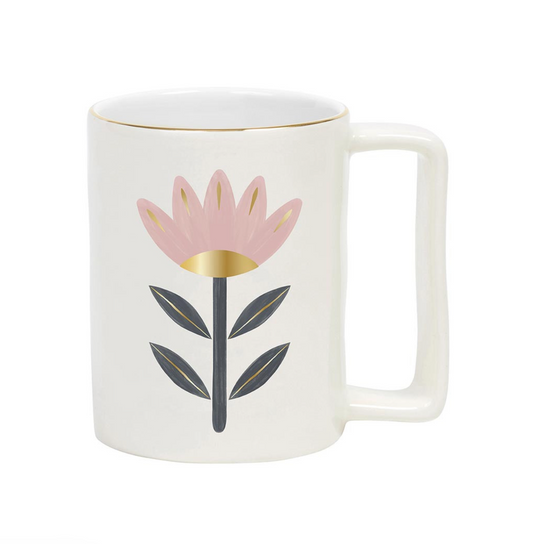 Gold Foil Mug - Flower