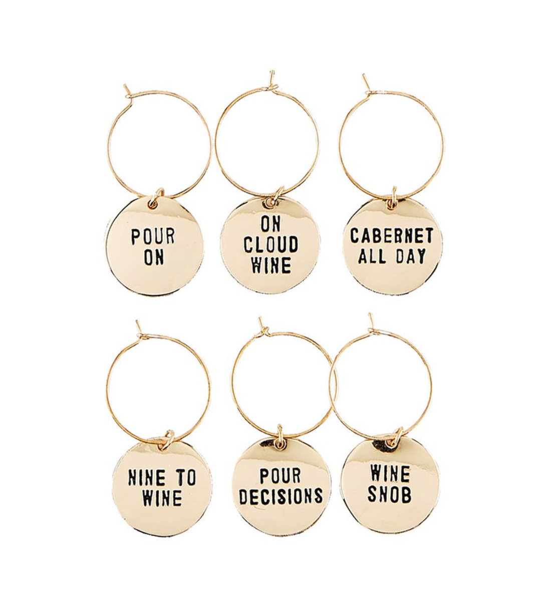 Wine Tasting Daily-Gold Wine Charms