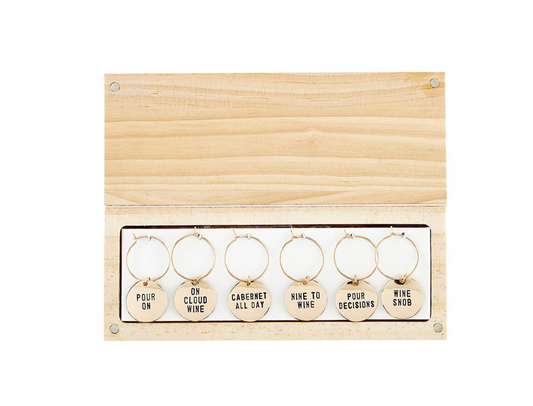 Wine Tasting Daily-Gold Wine Charms