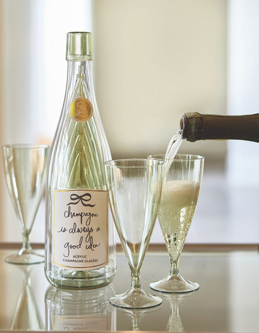 Acrylic Champagne Bottle + Glasses - Good Idea