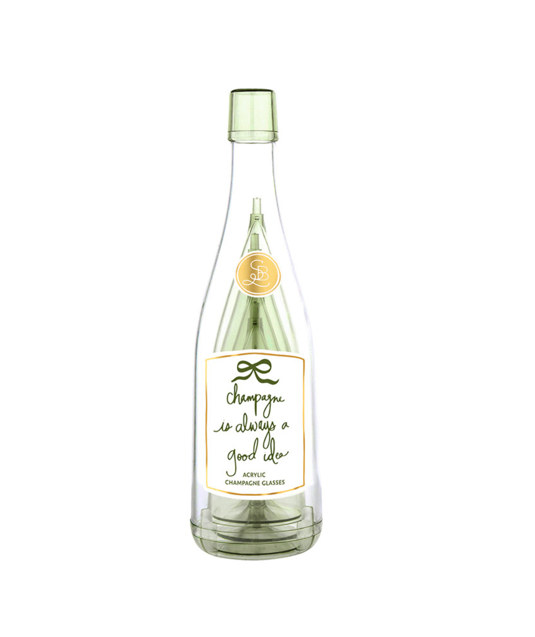 Acrylic Champagne Bottle + Glasses - Good Idea