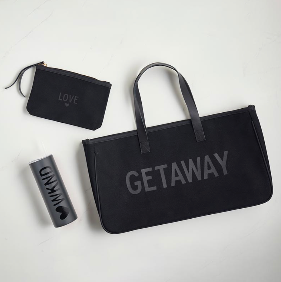 Black Canvas Tote -Getaway
