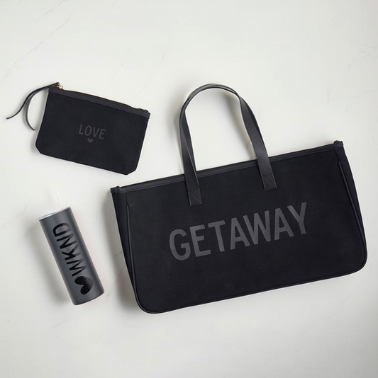 Black Canvas Tote -Getaway
