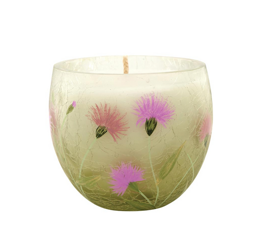 Hand Painted Floral Candle