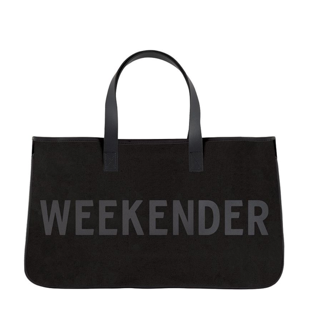 Black Canvas Tote - Weekender