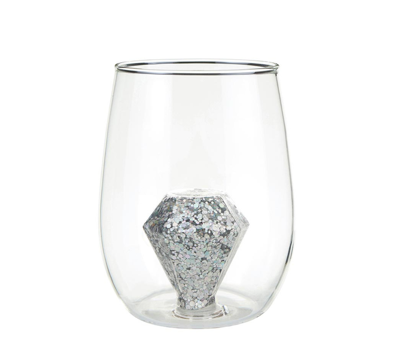 Glitter Diamond Stemless Wine Glass