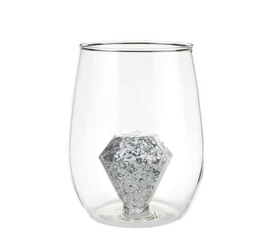 Glitter Diamond Stemless Wine Glass