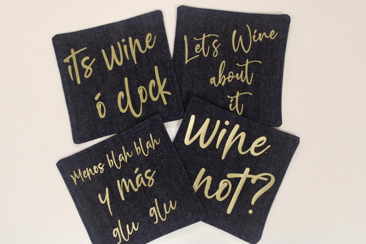 Coasters de Mahón con Frases "Wine Time"