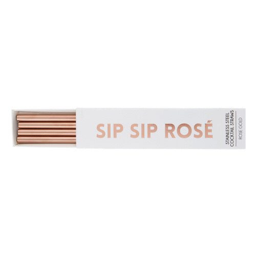 Rose gold straws 4 pk