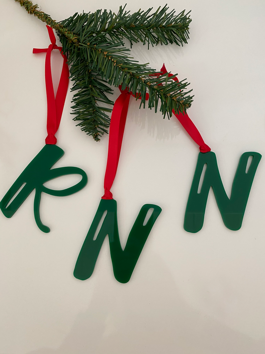 Christmas Ornament initial
