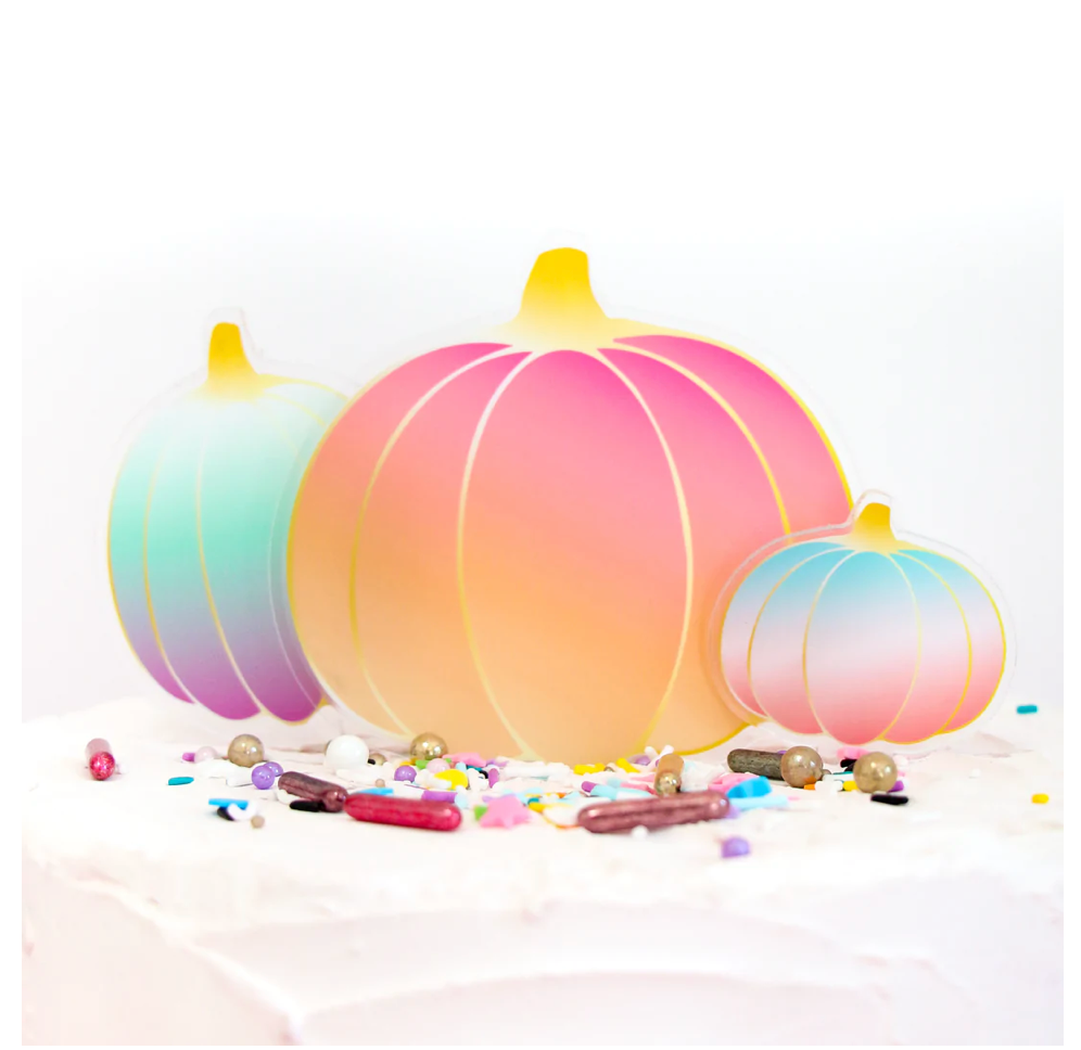 Gradient Pumpkins Acrylic Cake Topper