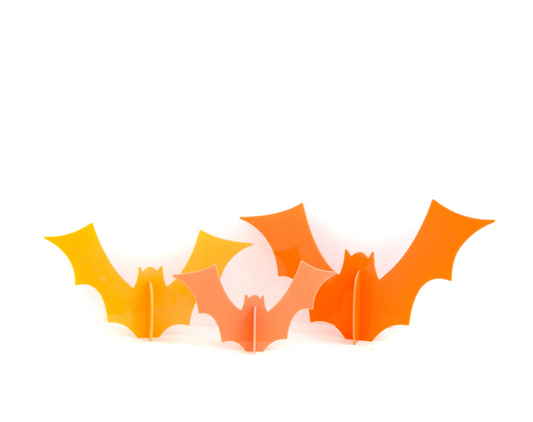 Orange Set Opaque Acrylic Bat Decorations