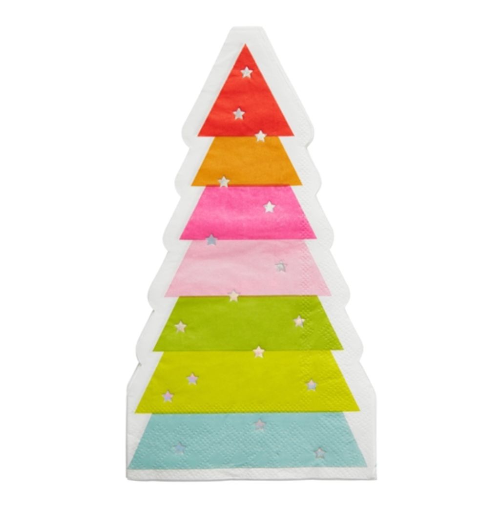 RAINBOW HOLIDAY TREE GUEST/DINNER NAPKIN