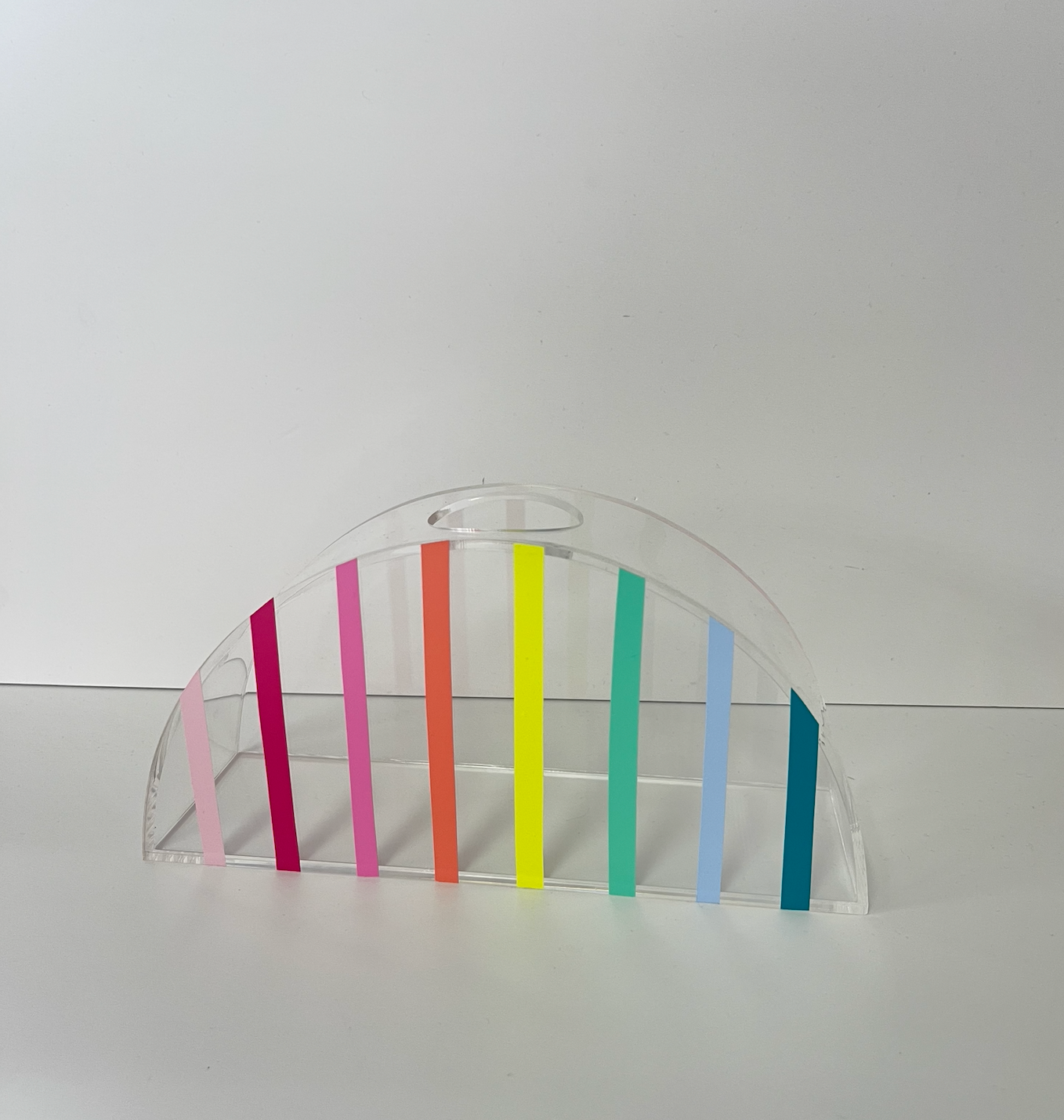 Acrylic Semi Circle Vase - Stripe