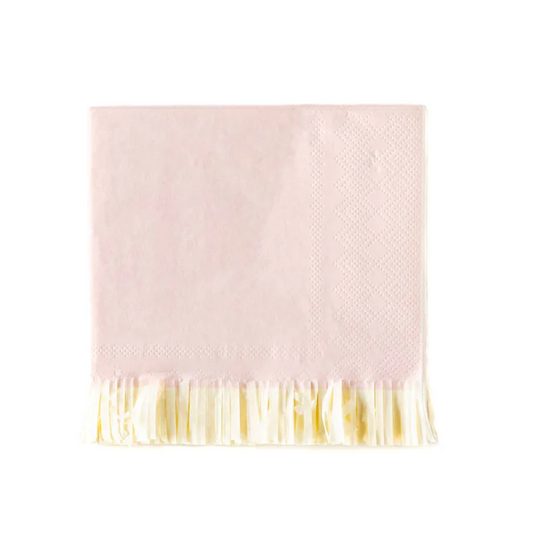 BABY PINK FRINGED COCKTAIL NAPKINS