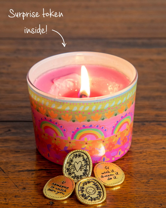 Surprise Candle Rainbow Border