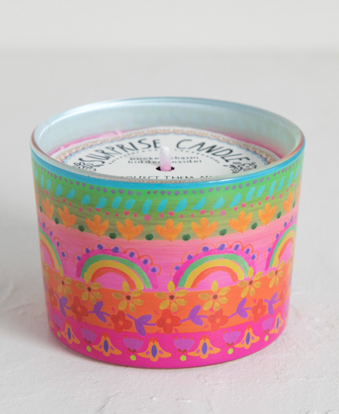 Surprise Candle Rainbow Border