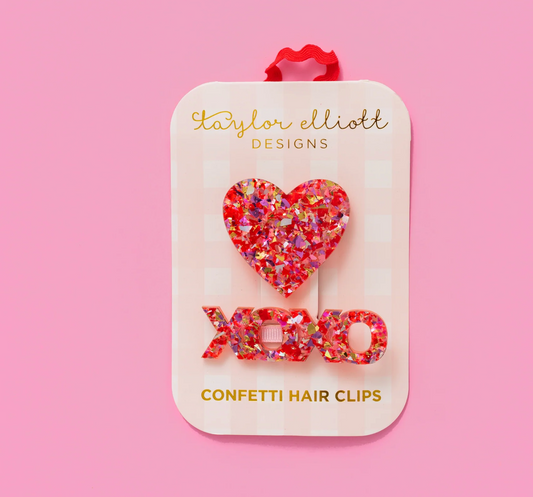 Heart/XOXO Hair Clips