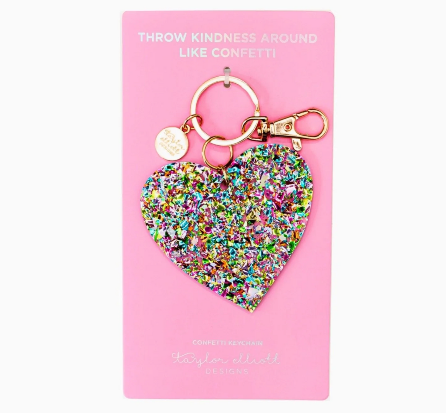 Confetti Acrylic Heart Keychain