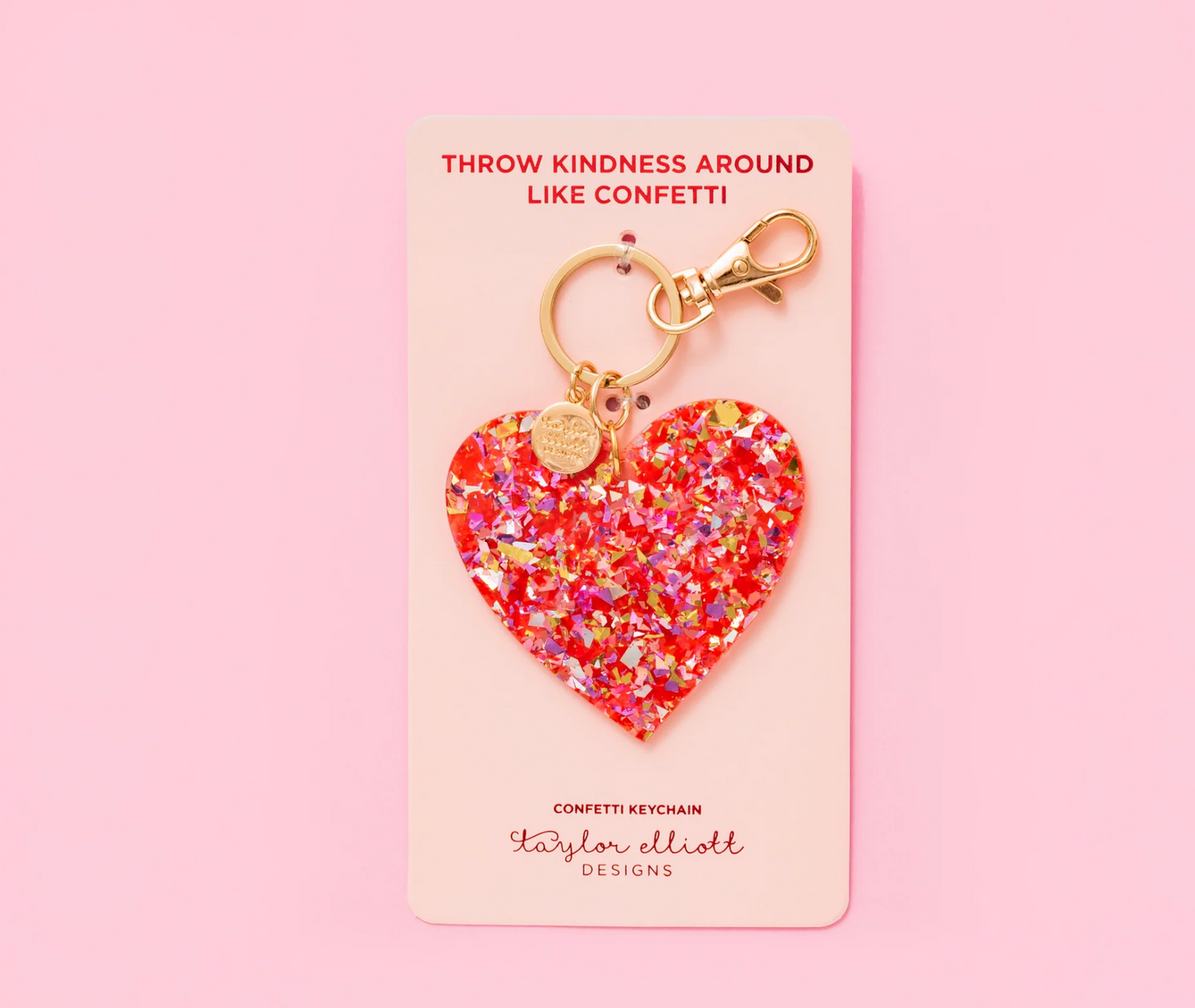 Confetti Acrylic Heart Keychain