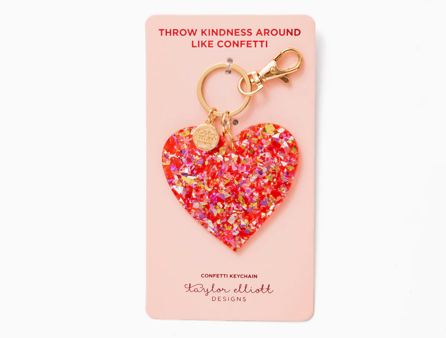 Confetti Acrylic Heart Keychain