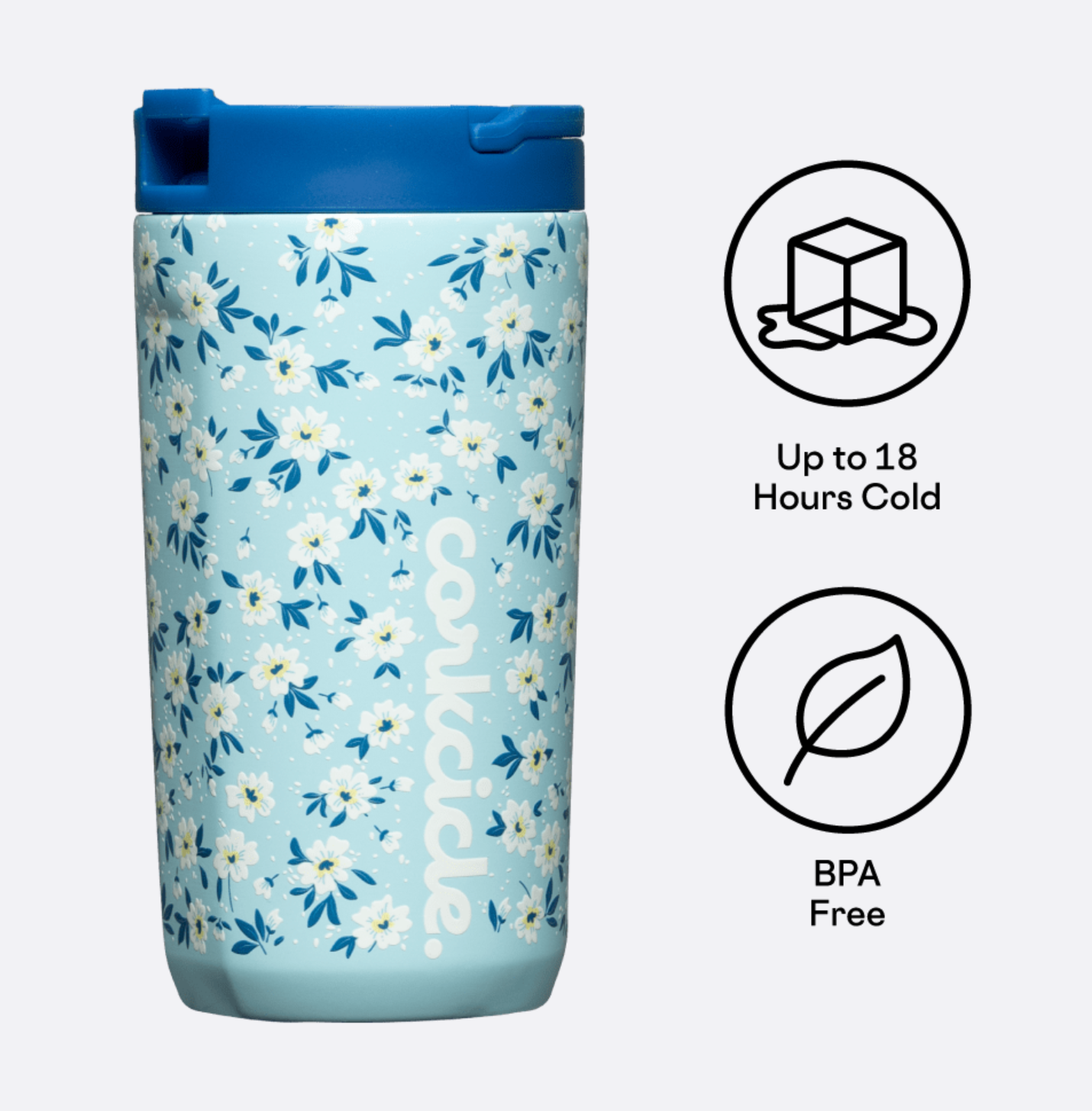 Kids Cup - 12oz Ditsy Floral Blue