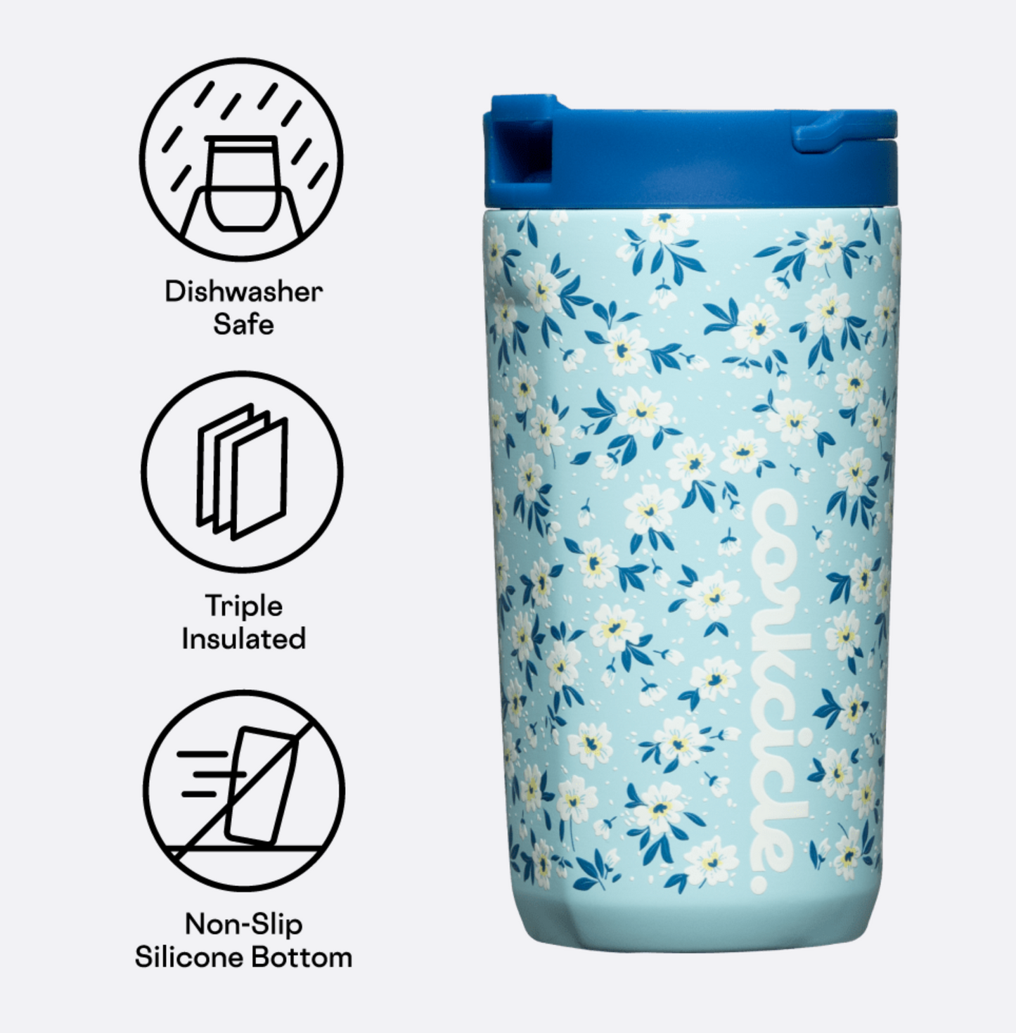 Kids Cup - 12oz Ditsy Floral Blue