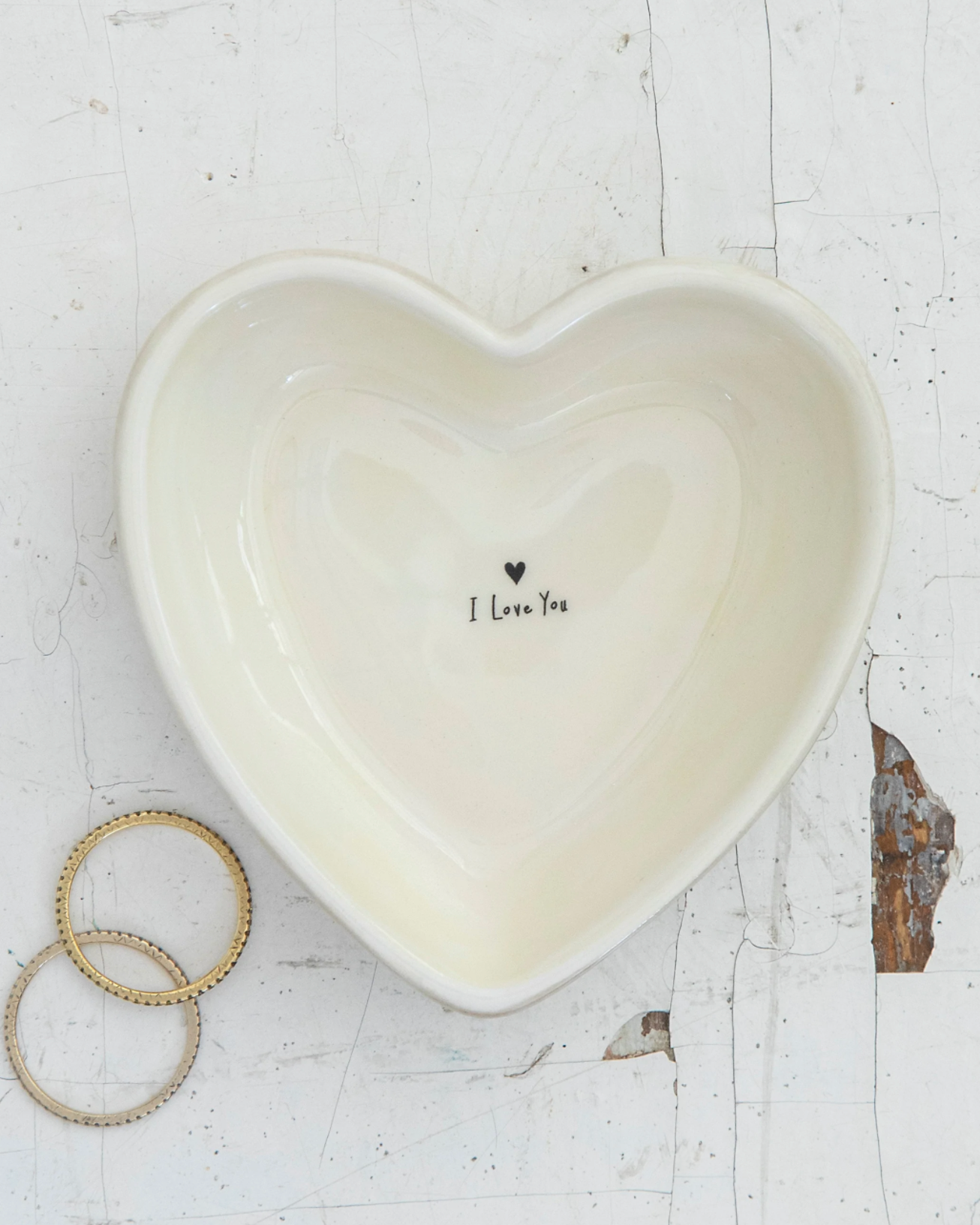 Heart Trinket Box Grey I Love You