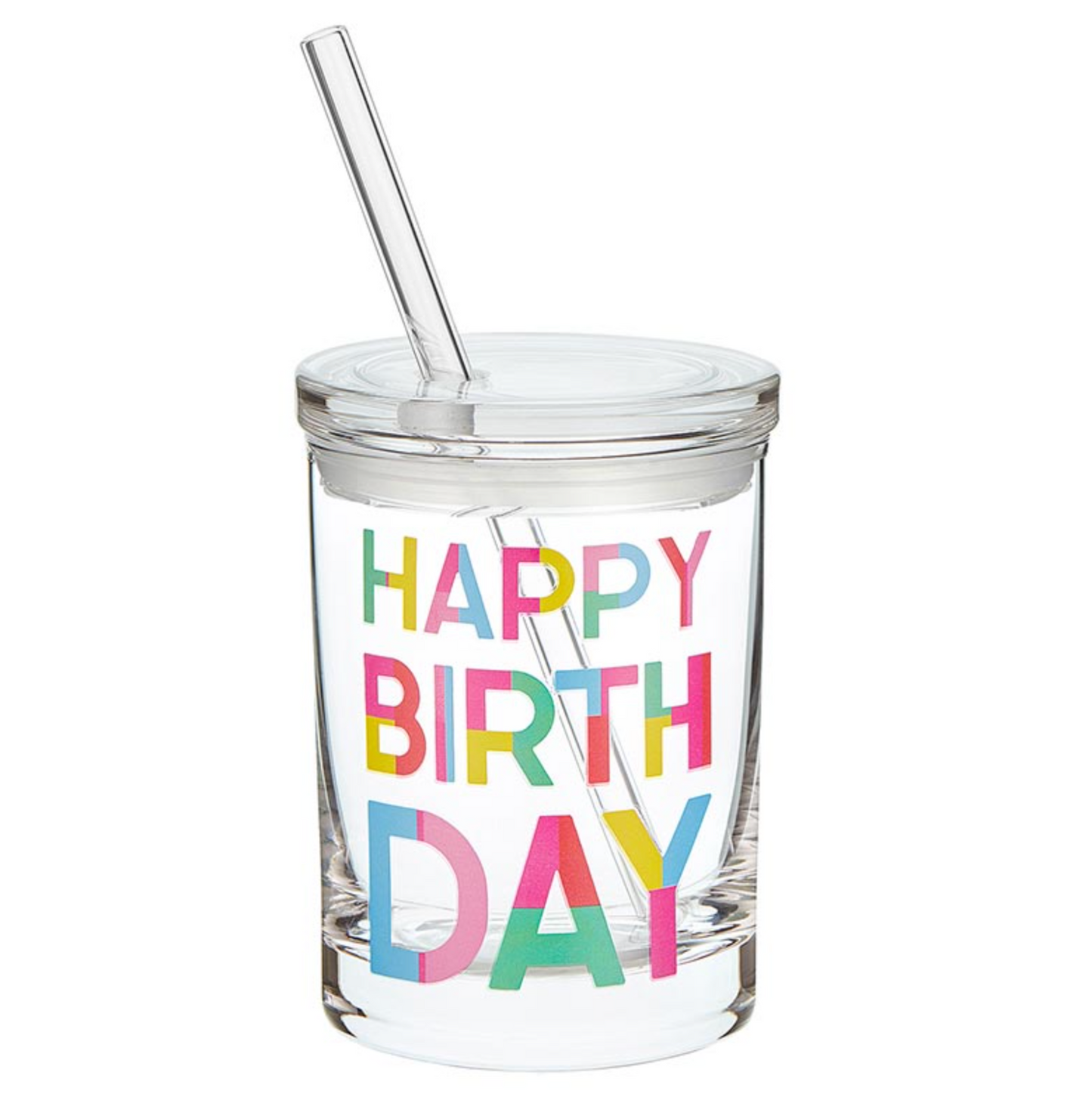 Lid and Straw - Happy Birthday