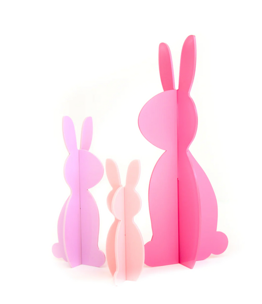 Pink and Lavender Acrylic Bunny Decorations