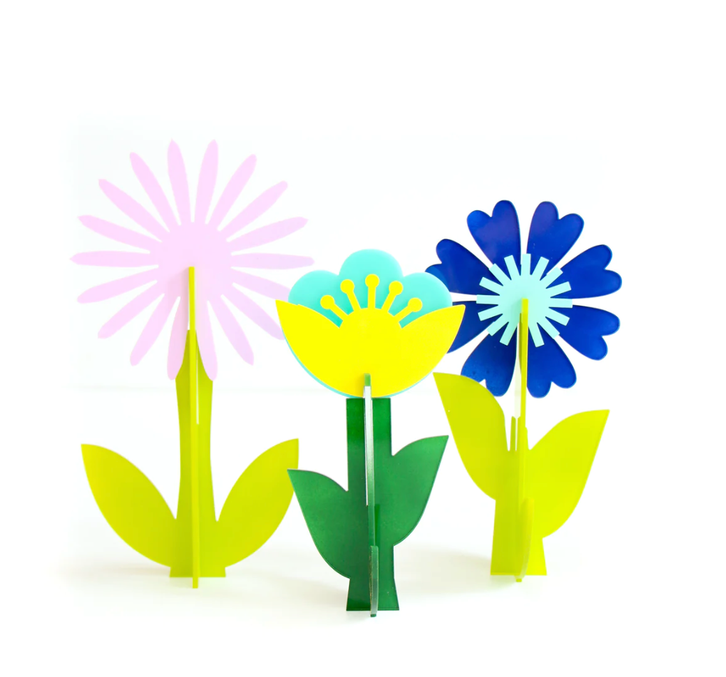 Blue Acrylic Flower Decorations